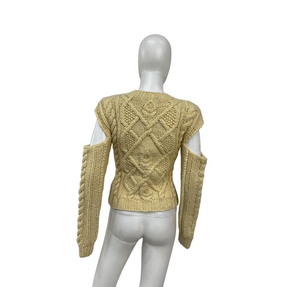 For Love & Lemons 'Andie' Cream Cotton Cut-Out Sweater Size S - Picture 2 of 4